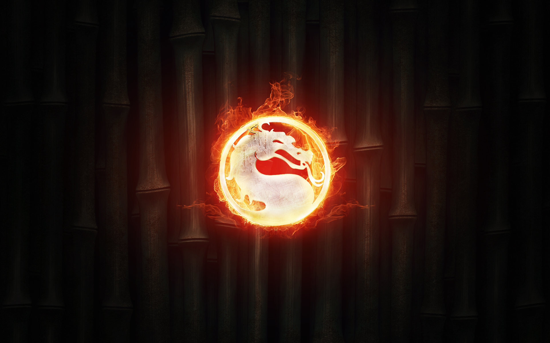 Mortal Kombat обои "Лого в огне"