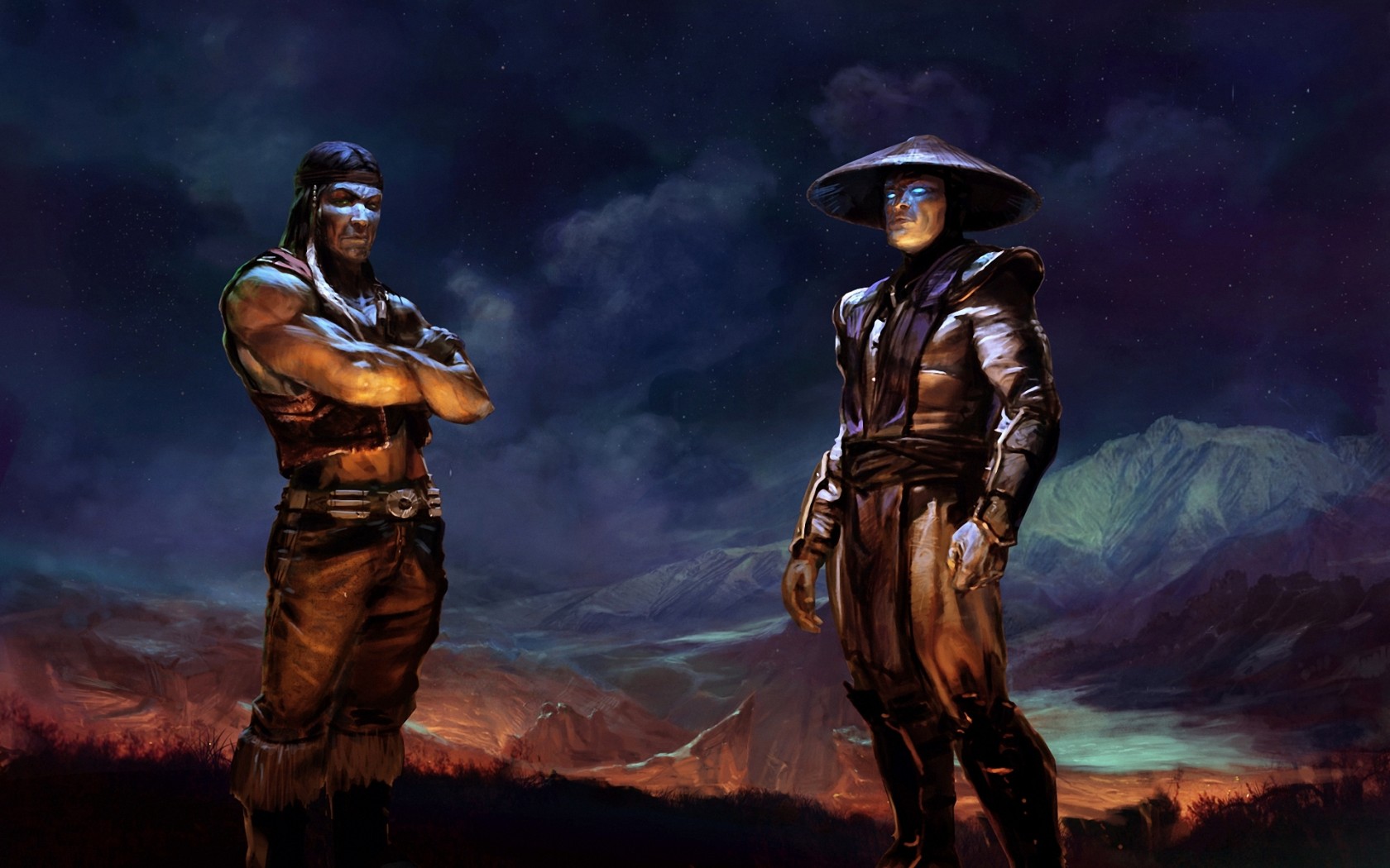 Mortal Kombat обои "Nightwolf и Raiden"
