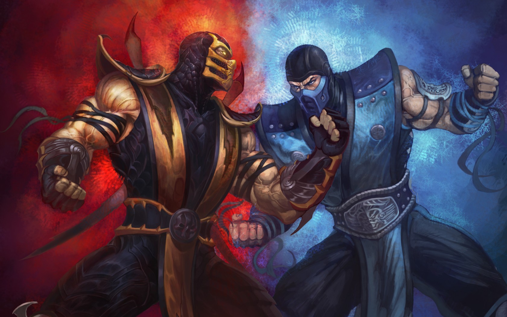 Mortal Kombat обои "Sub-Zero vs Scorpion"