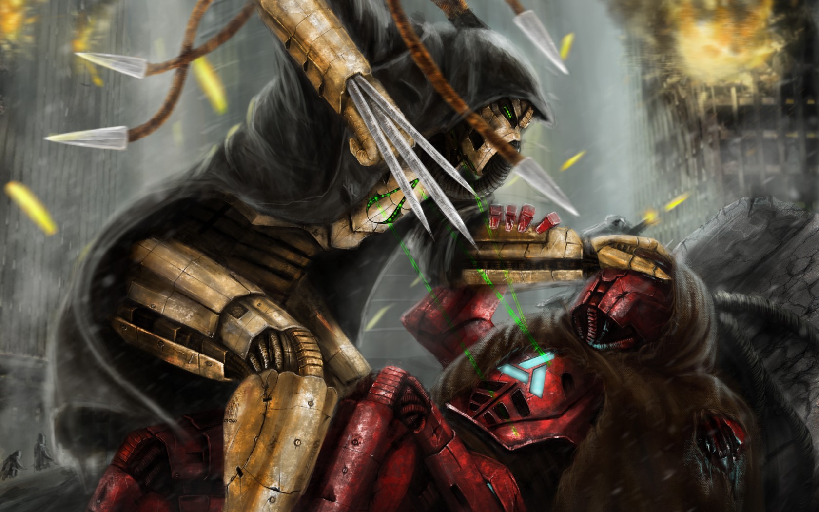 Mortal Kombat обои "Syrax и Sektor"