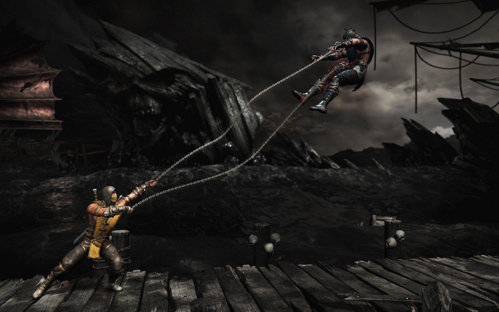 Mortal Kombat обои "Скорпион в бою"