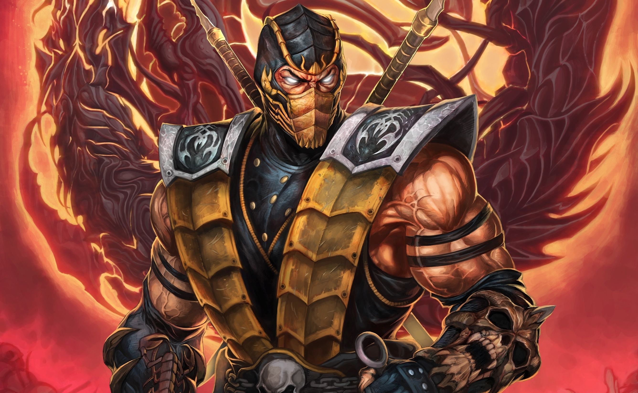 Mortal Kombat обои "Скорпион с мечами"
