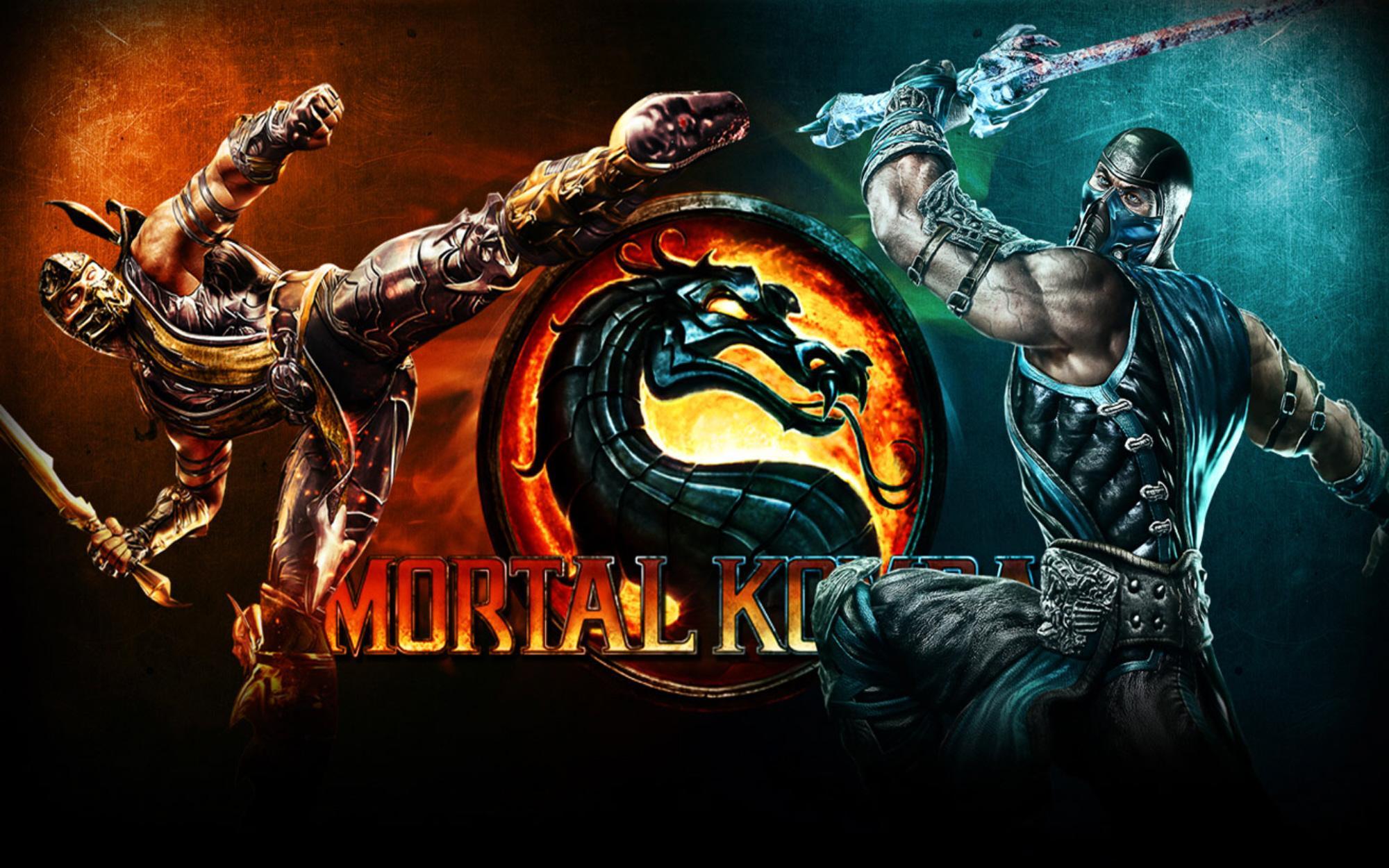 Mortal Kombat обои "Sub-Zero и Scorpion и лого"
