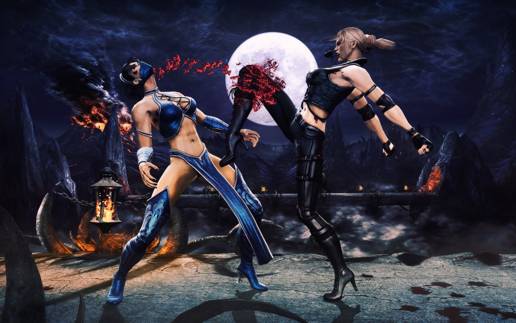 Mortal Kombat обои "Соня Блэйд и Китана"