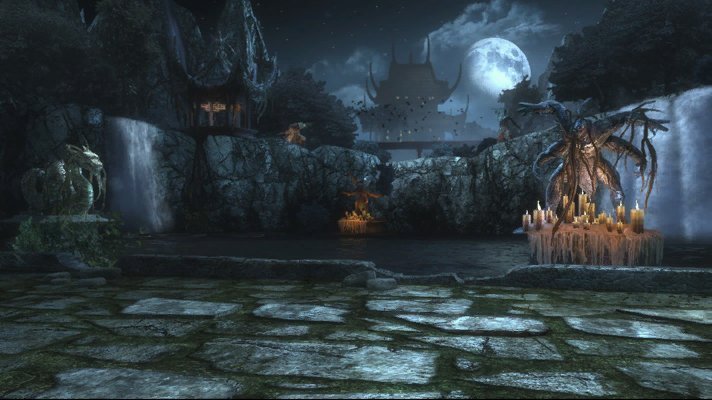 Mortal Kombat 9 арена - Shang Tsung's Gardens Night