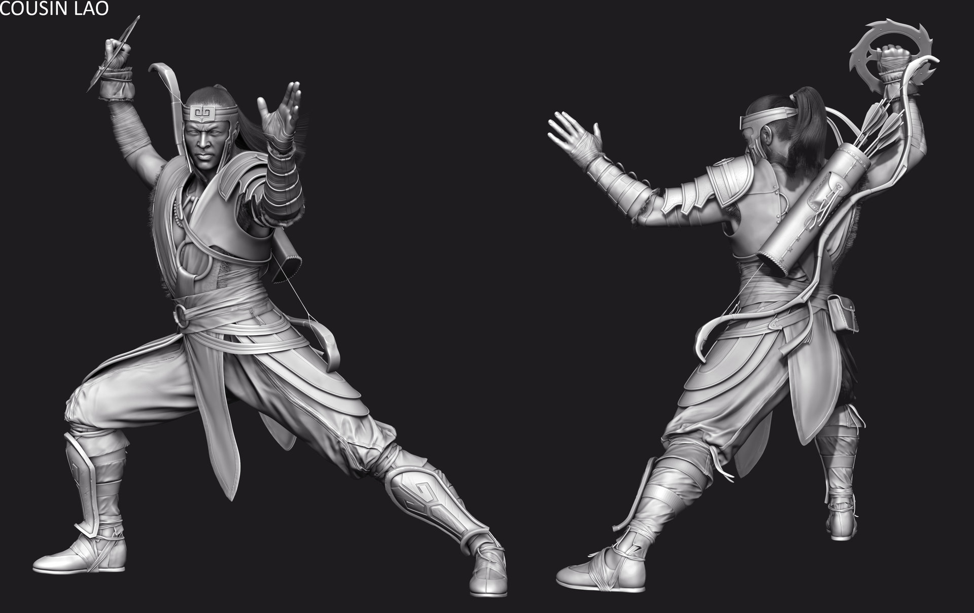 Эскизы Кунг Джина от Solomon Gaitan к Mortal Kombat X